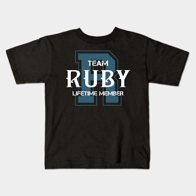 Team RUBY Lifetime Member Kids T-Shirt by HarrisonAlbertinenw